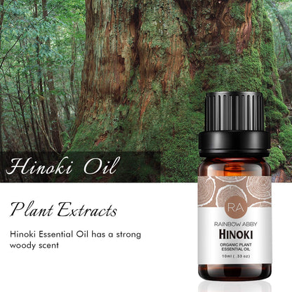 2-Pack Hinoki Essential Oil – 100% Pure Organic Hinoki Oil for Diffuser, Aroma, Massage & Skin Care (2x10ml)
