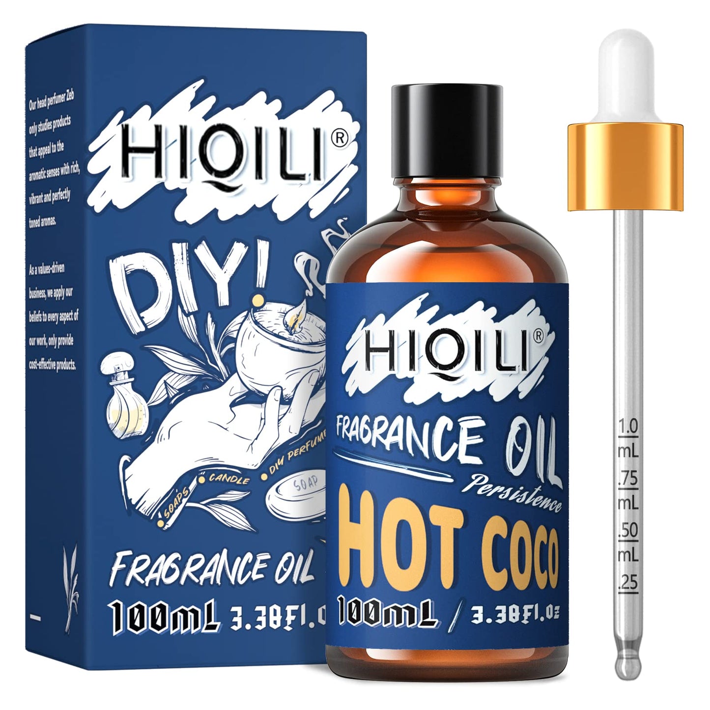 HIQILI Hot Coco Essential Oil 100ml | Winter Fragrance for Diffuser & DIY Candles
