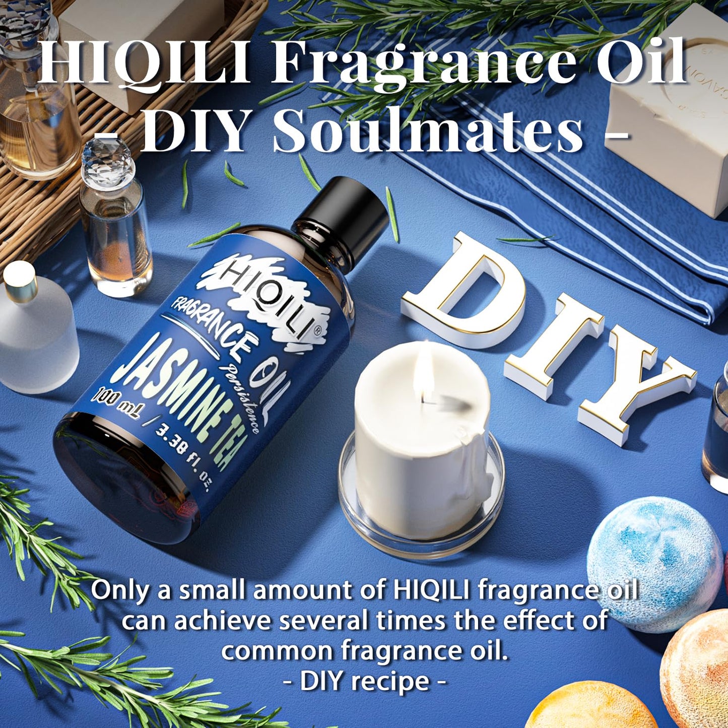 HIQILI Jasmine Tea Essential Oil 100ml | Fragrance Oil for Diffusers, Candles & Soap