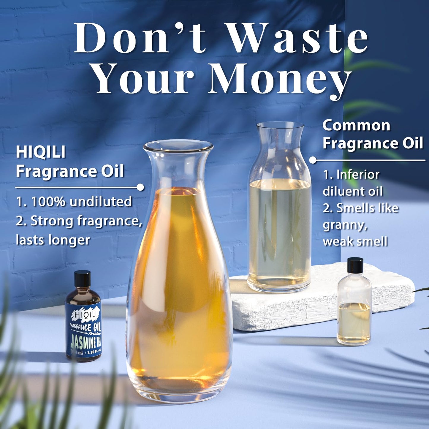 HIQILI Jasmine Tea Essential Oil 100ml | Fragrance Oil for Diffusers, Candles & Soap