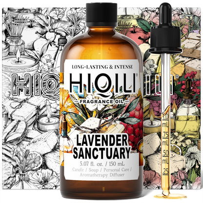 HIQILI Lavender Sanctuary Fragrance Oil for Diffuser, Candle & Soap Making – 5.07 fl oz