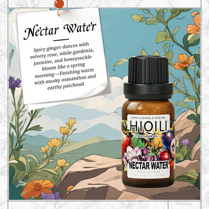 HIQILI Nectar Water Diffuser Oil – Long-Lasting Hotel-Grade Scent for Home (0.34 fl oz)