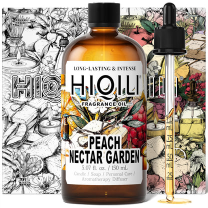 HIQILI Peach Nectar Garden Fragrance Oil – Diffuser, Candle & Soap Making (5.07 fl oz)