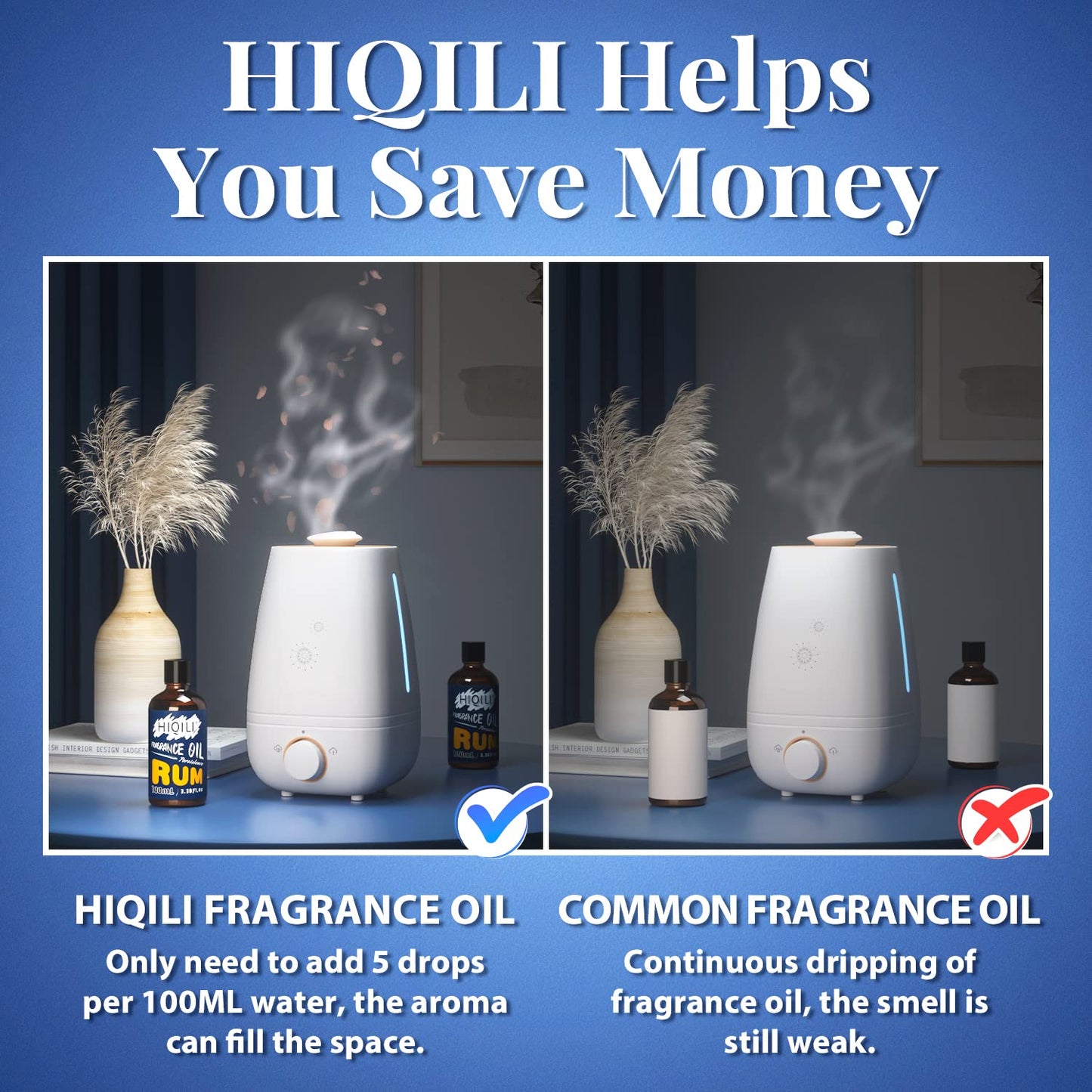HIQILI Rum Essential Oil - Sweet Mellow Fragrance for Diffuser & DIY (3.38 fl oz)