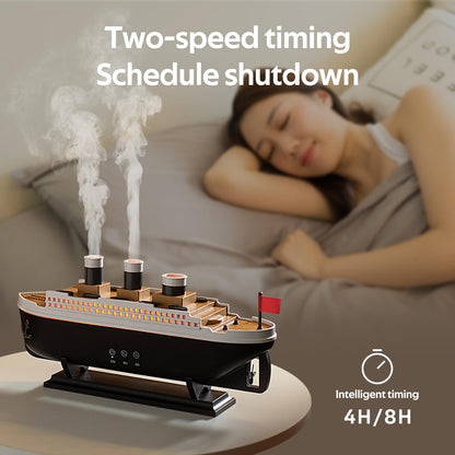 HIROGA Titanic Humidifier 250ml – Ultrasonic Diffuser with Remote, 7 LED Lights, 2 Mist Modes & Auto Shut-Off (Black/White)