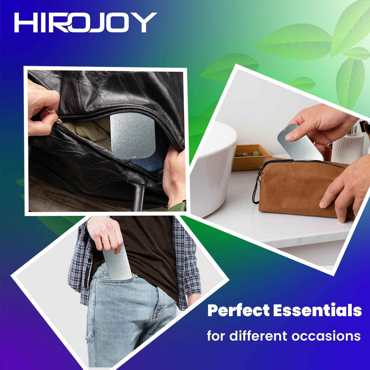 HIROJOY Dental Flosser Portable Case – 2 Pack of 20 Fold-Out Floss Picks for Travel