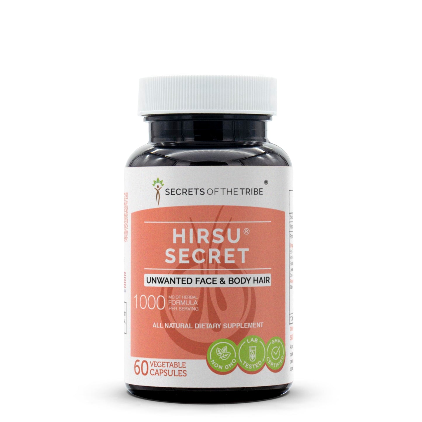 Hirsu Secret 60 Capsules - 1000 mg Herbal Hair Support for Unwanted Hair