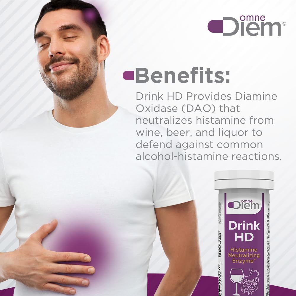OmneDiem Drink HD – Natural Histamine Neutralizing Enzyme (DAO) 20 Capsules