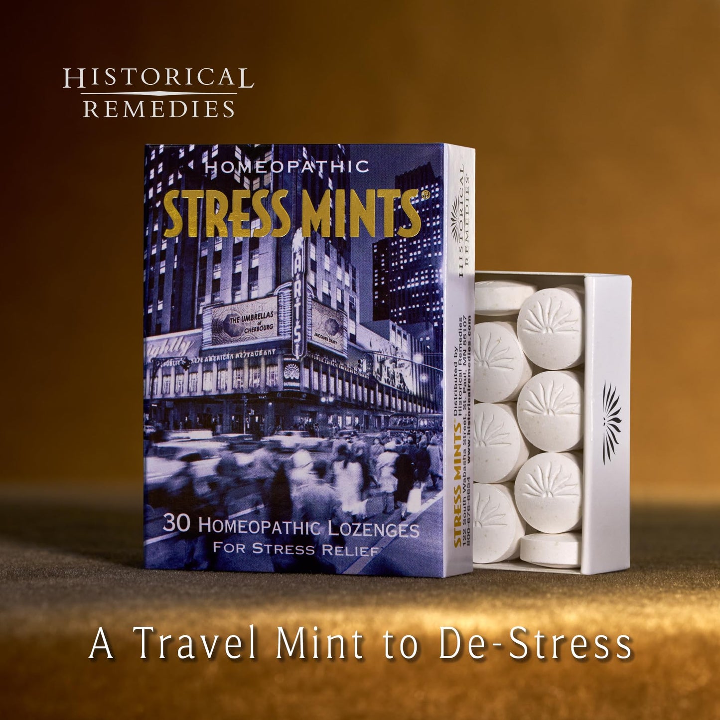 Historical Remedies Stress Mints (6 Pack) - Homeopathic Lozenges for Stress & Digestion | Organic Peppermint