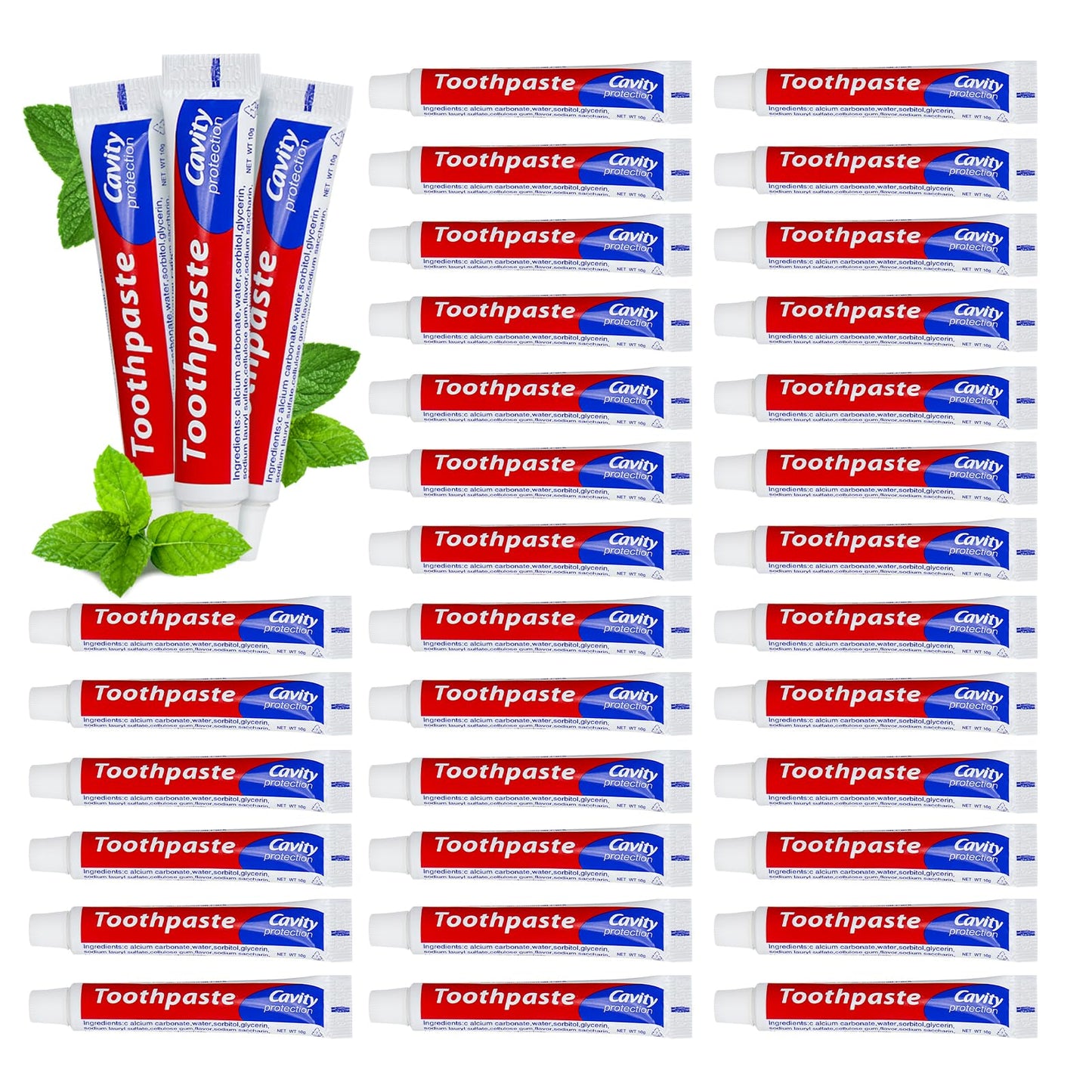 HOIQIRY 200 Travel Size Toothpaste Tubes – Mint 0.35 oz (10 g) Bulk