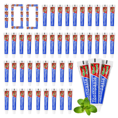 HOIQIRY 0.28 oz Mini Toothpaste 100-Pack – Travel Size Mint, Single-Use Tubes for Hotels, Camping, Office