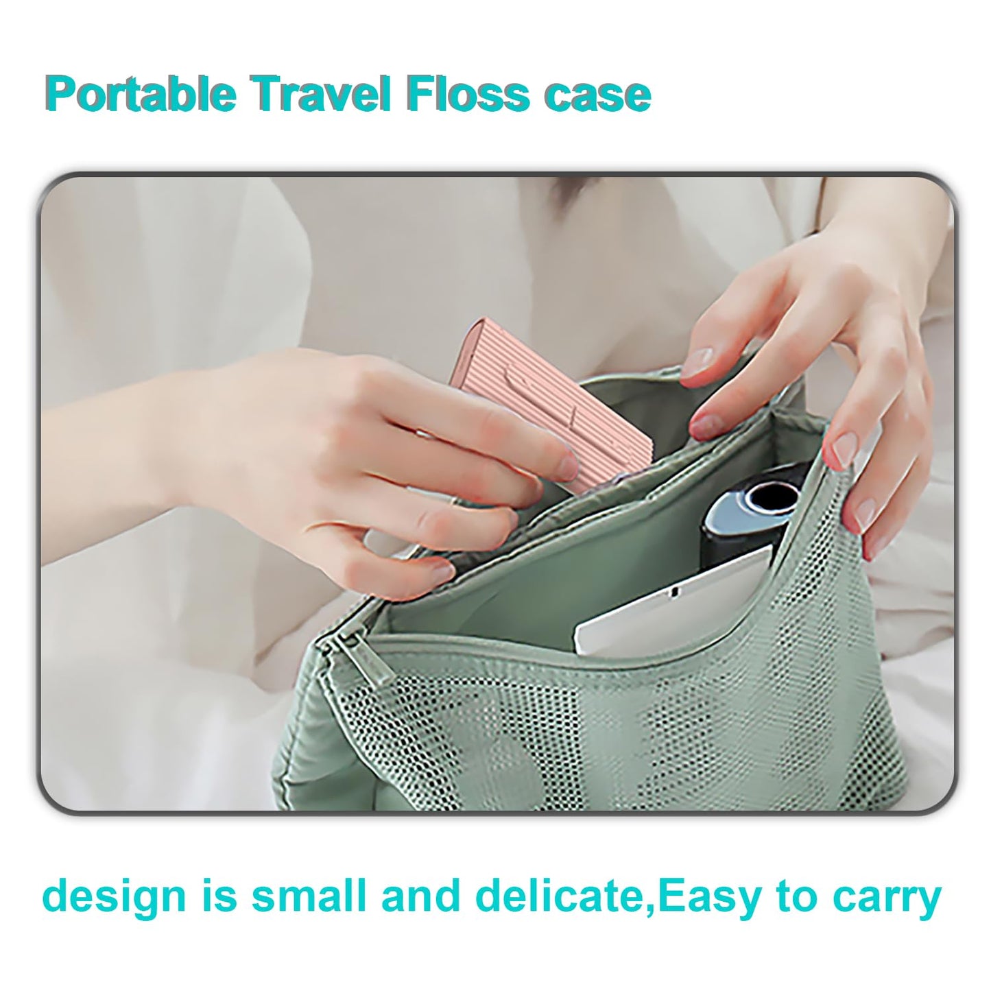 Holy Rose Portable Dental Floss Dispenser - 2 Box, 80 Count (Pink)