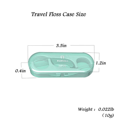 Holy Rose Dental Floss Picks – 4 Box Portable Case, 140 Count (Green Pink)