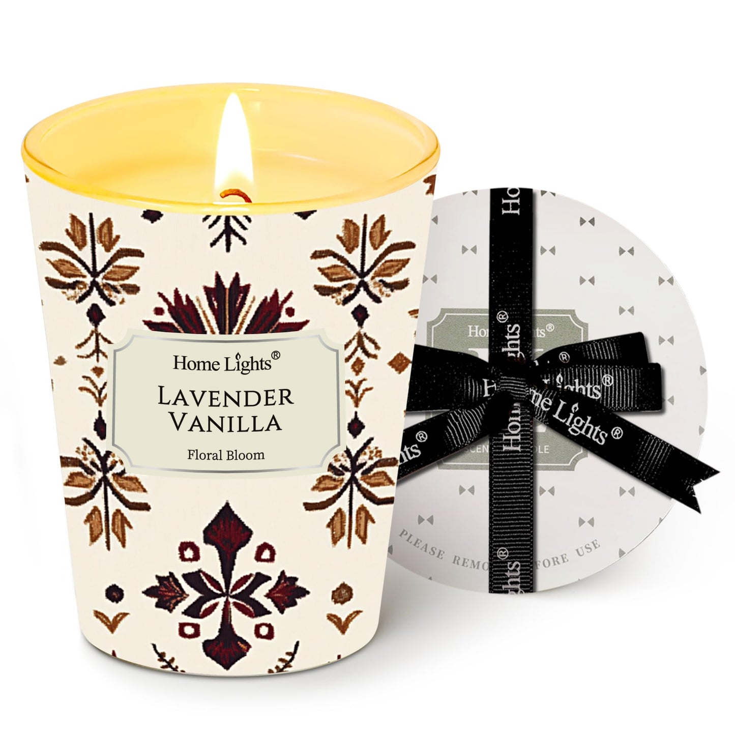 HomeLights Lavender Vanilla Soy Wax Candle - 6.7oz, 1-Wick Aromatherapy Gift