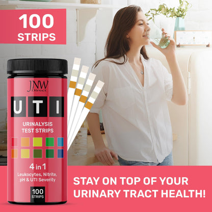 JNW Direct 4-in-1 UTI Test Strips – 100ct | 60-Second Home Urinalysis