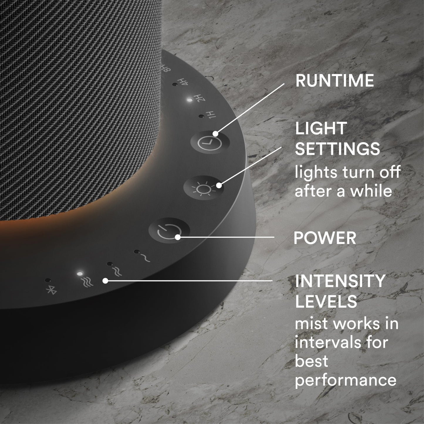 Homedics SereneScent Fabric Waterless Diffuser – Cordless, 14h Battery, 6 Lights (Black)