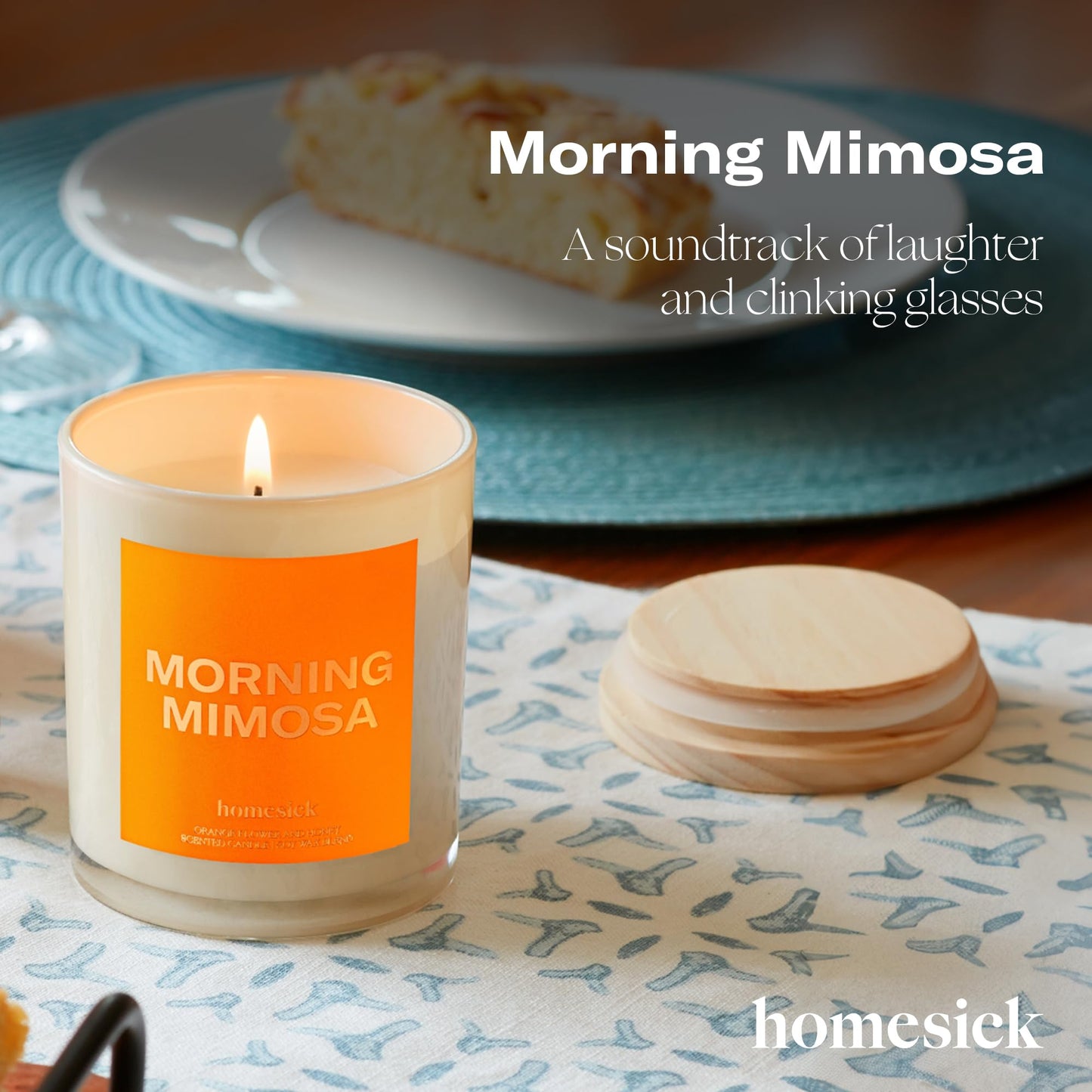 Morning Mimosa 7.5oz Homesick Candle – Orange Flower & Honey, Natural Soy Wax