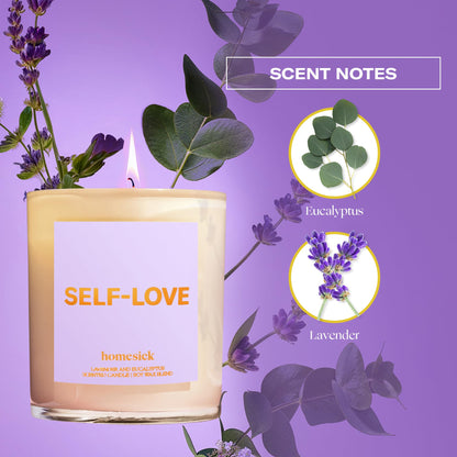 Homesick Self Love Starter Candle – Eucalyptus & Lavender, 7.5 oz Soy Wax