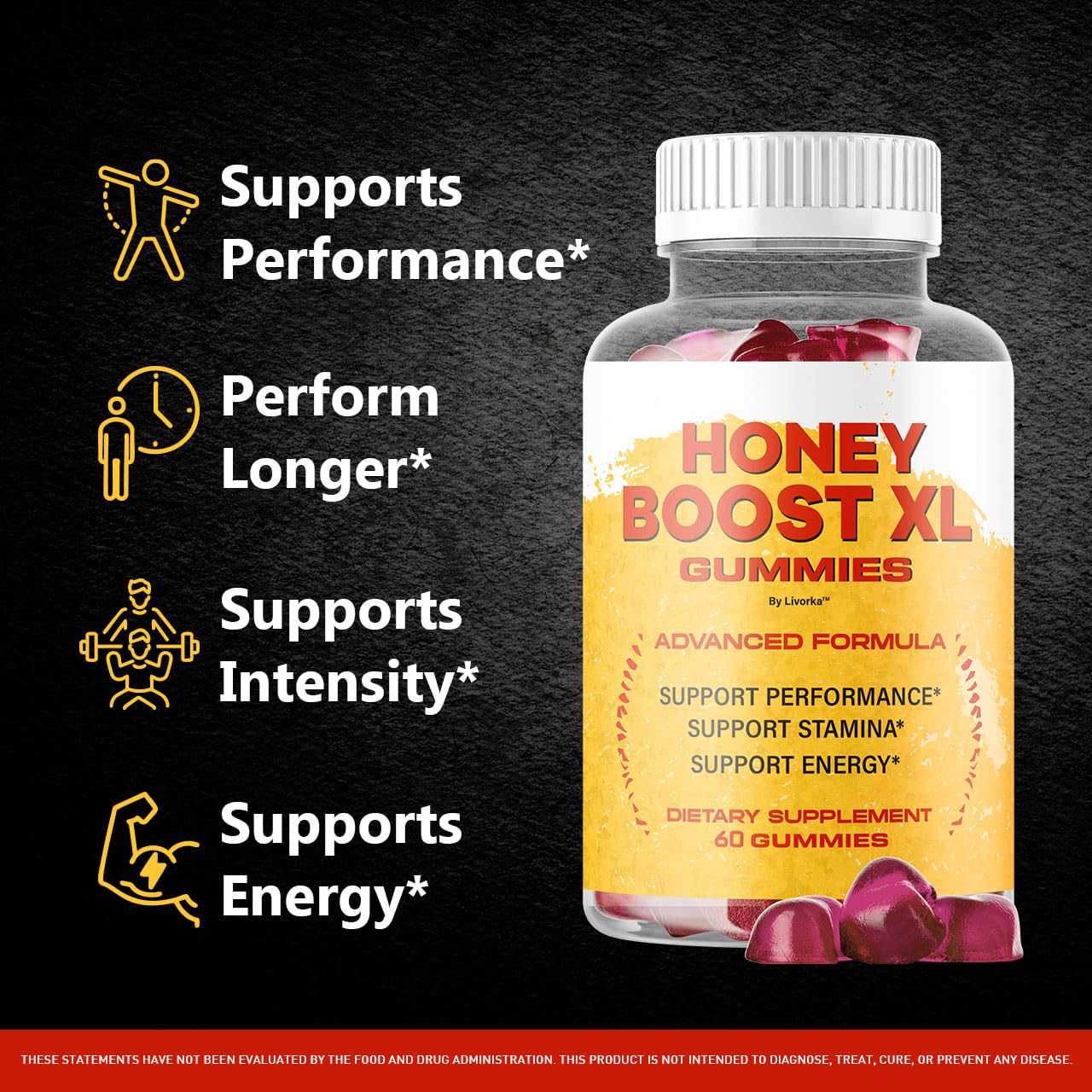 Honey Boost XL Gummies - Official Premium Men's Health Supplement | 60 Gummies