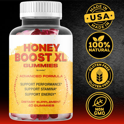 Honey Boost XL Gummies - Official Premium Men's Health Supplement | 60 Gummies