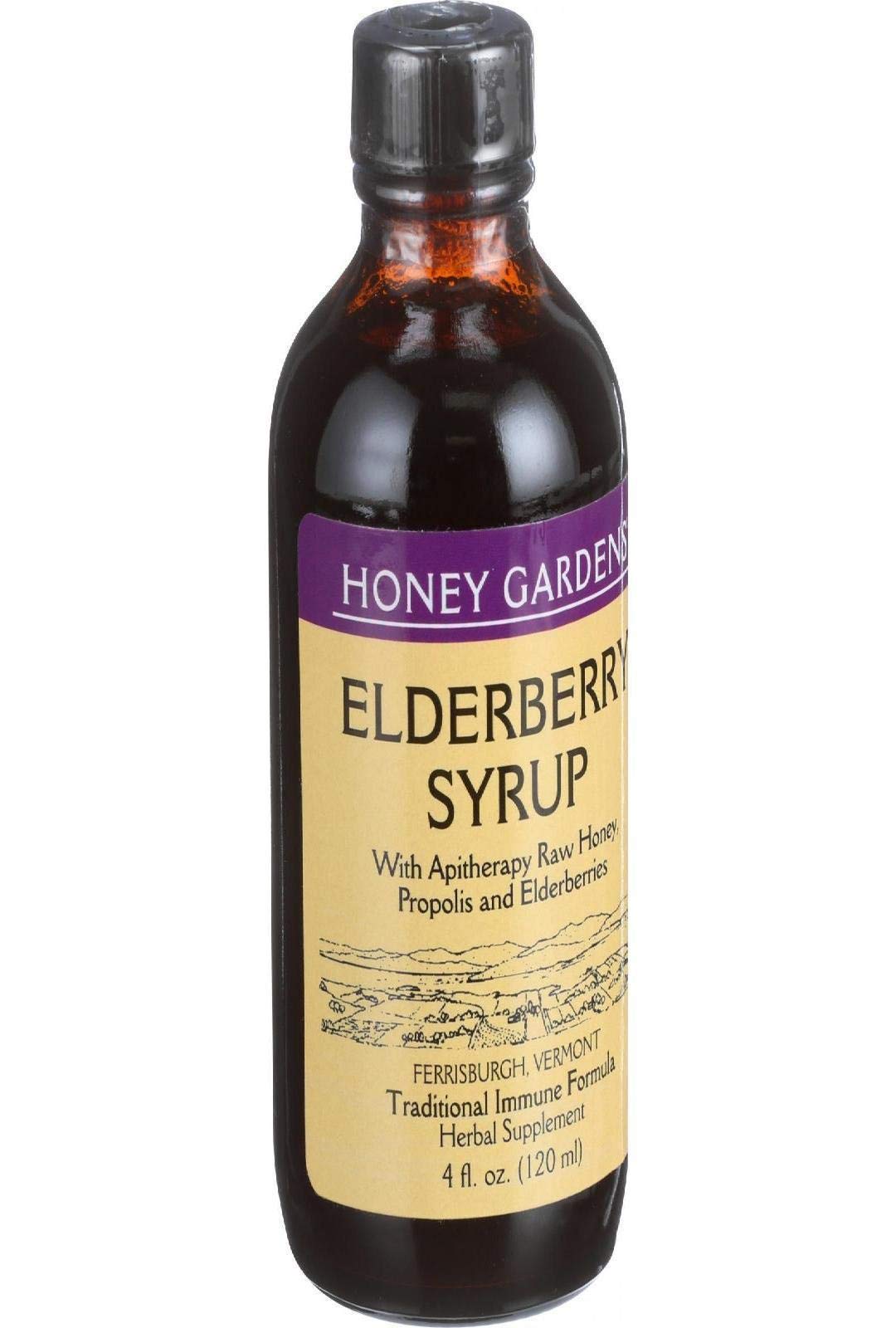 Honey Garden Apiaries Apitherapy Elderberry Honey Syrup 4 oz | Immune Support