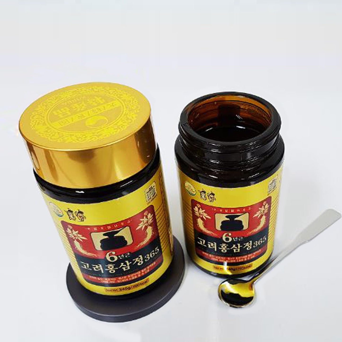 HongSamJeong Korean 6-Year Root Red Ginseng Gold Extract Saponin Panax 8.5 oz x 2