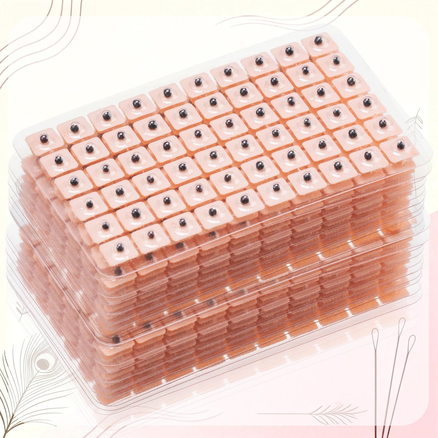 Honoson 1 Set 1200 Pcs Acupressure Ear Beads – Ear Counters, Acupuncture Kit with Chart, Probe & Tweezers