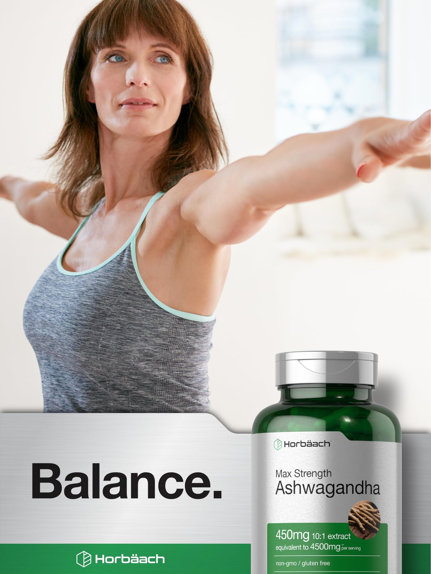 Horbäach Ashwagandha Supplement – Max Strength – 120 Capsules (Pack of 2)