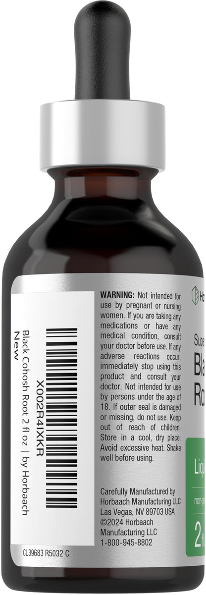 Horbäach Black Cohosh Root Tincture - 2 fl oz, Alcohol Free, Vegetarian