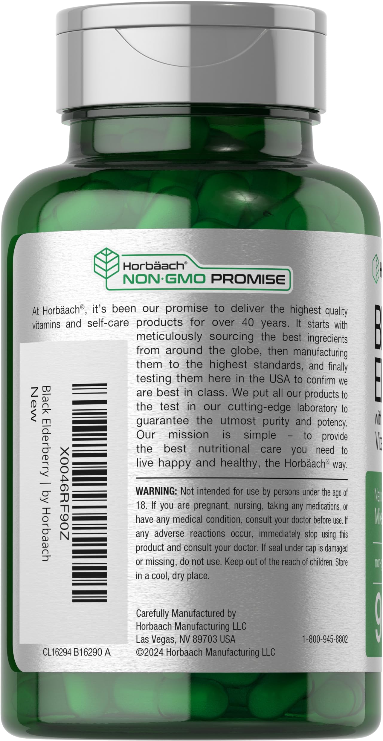 Horbaach Black Elderberry with Vitamin C and Zinc | 90 Chewable Tablets | Mixed Berry Flavor | Immune Support