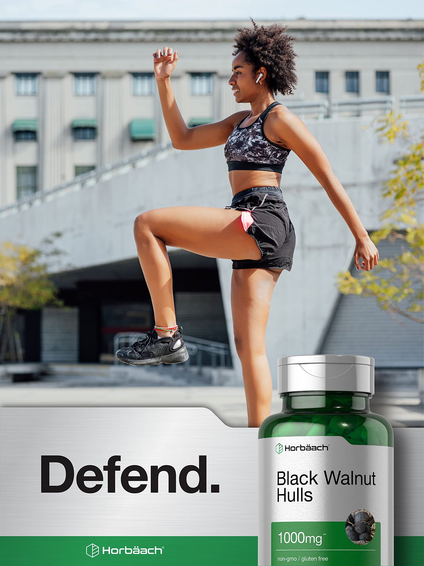 Horbaach Black Walnut Hulls Capsules | 1000 mg | 120 Count | Herbal Supplement | Non-GMO & Gluten Free