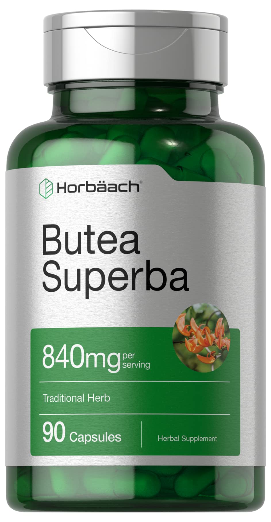 Horbäach Butea Superba Root 840mg | 90 Capsules | Male Performance | Non-GMO, Gluten-Free