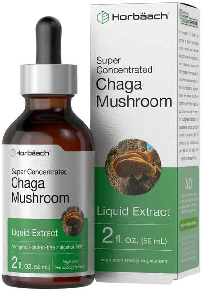Horbaach Chaga Mushroom Extract - 2 Fl Oz | Alcohol-Free Tincture | Non-GMO & Gluten Free