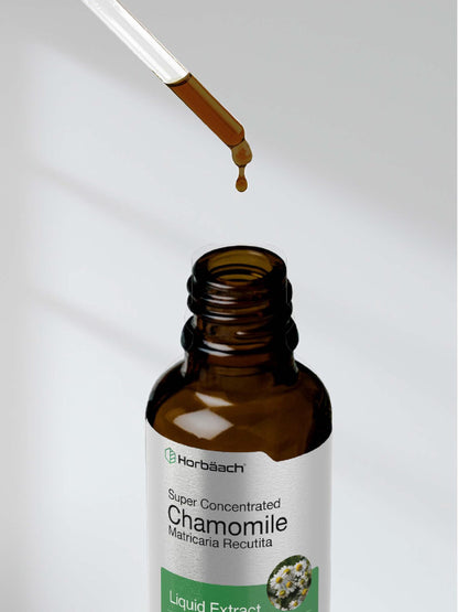 Horbäach Chamomile Extract Liquid | 2 fl oz Tincture | Alcohol Free | Super Concentrated Herb Supplement | Vegetarian Drops | Non-GMO, Gluten Free