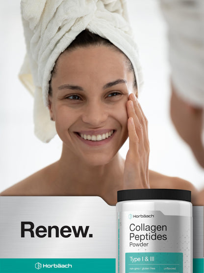 Horbäach Collagen Peptides Powder 7oz – Type I & III, Unflavored, Gluten Free