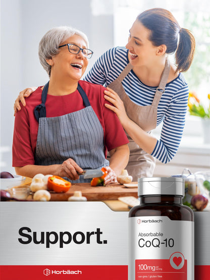 Horbäach CoQ10 100mg Softgels – 120 Count – Non-GMO & Gluten Free