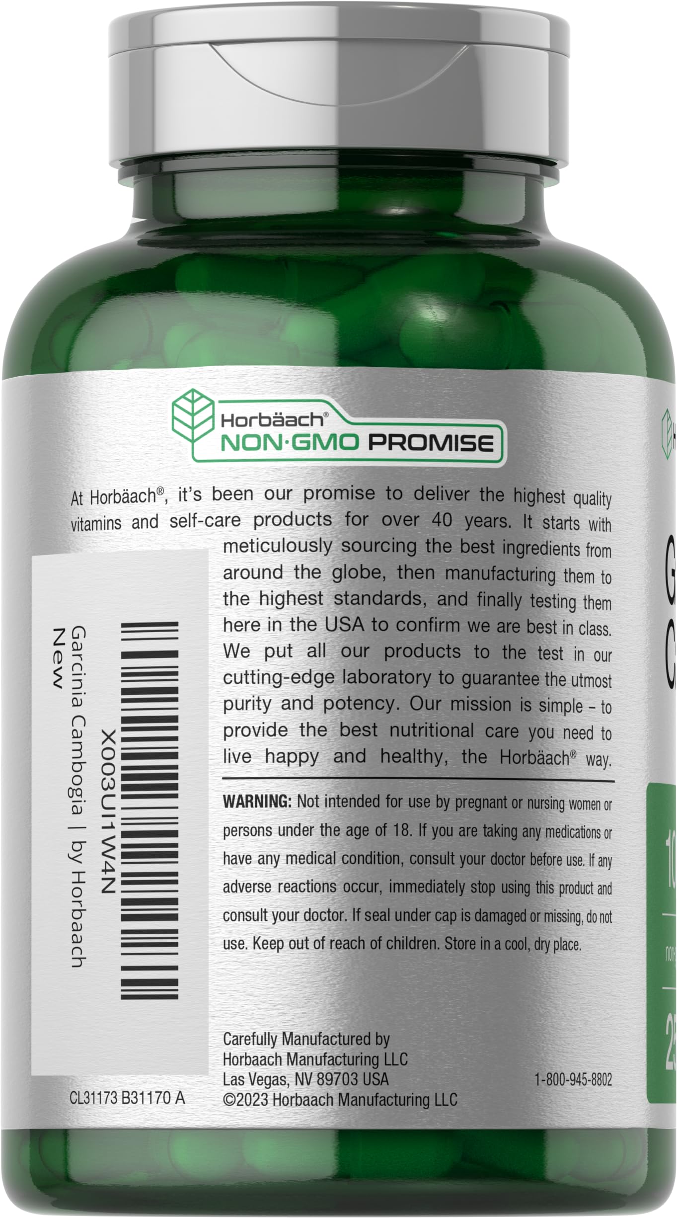 Horbaach Garcinia Cambogia Extract Pills 1000mg | 250 Capsules | Non-GMO