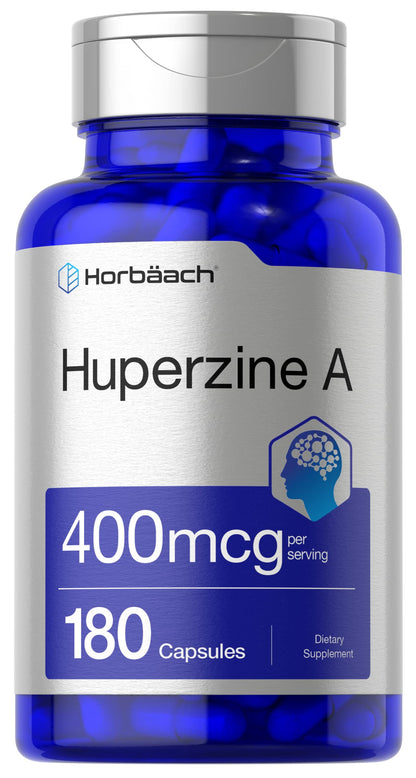 Horbäach Huperzine A 400mcg | 180 Capsules | Non-GMO, Gluten Free Supplement