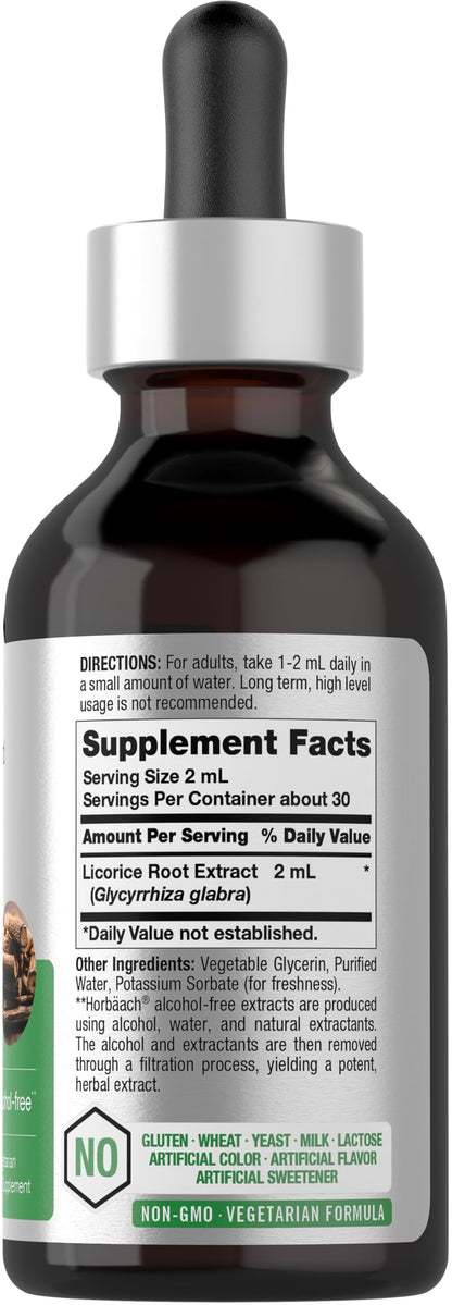 Horbäach Licorice Root Extract 2 oz – Alcohol-Free Tincture | Vegetarian Liquid Supplement | Non-GMO & Gluten Free