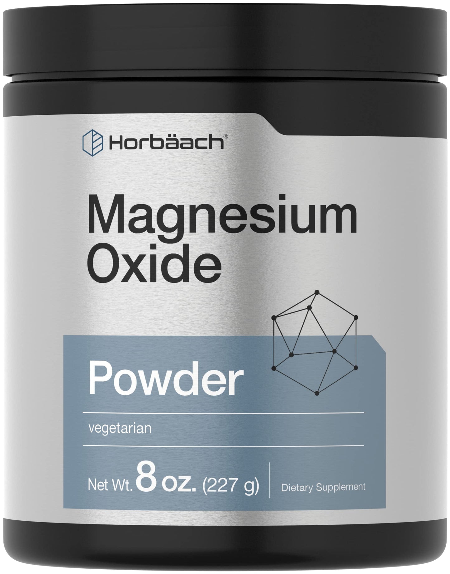 Horbäach Magnesium Oxide Powder 400 mg | 8 oz | Vegetarian, Non-GMO, Gluten Free