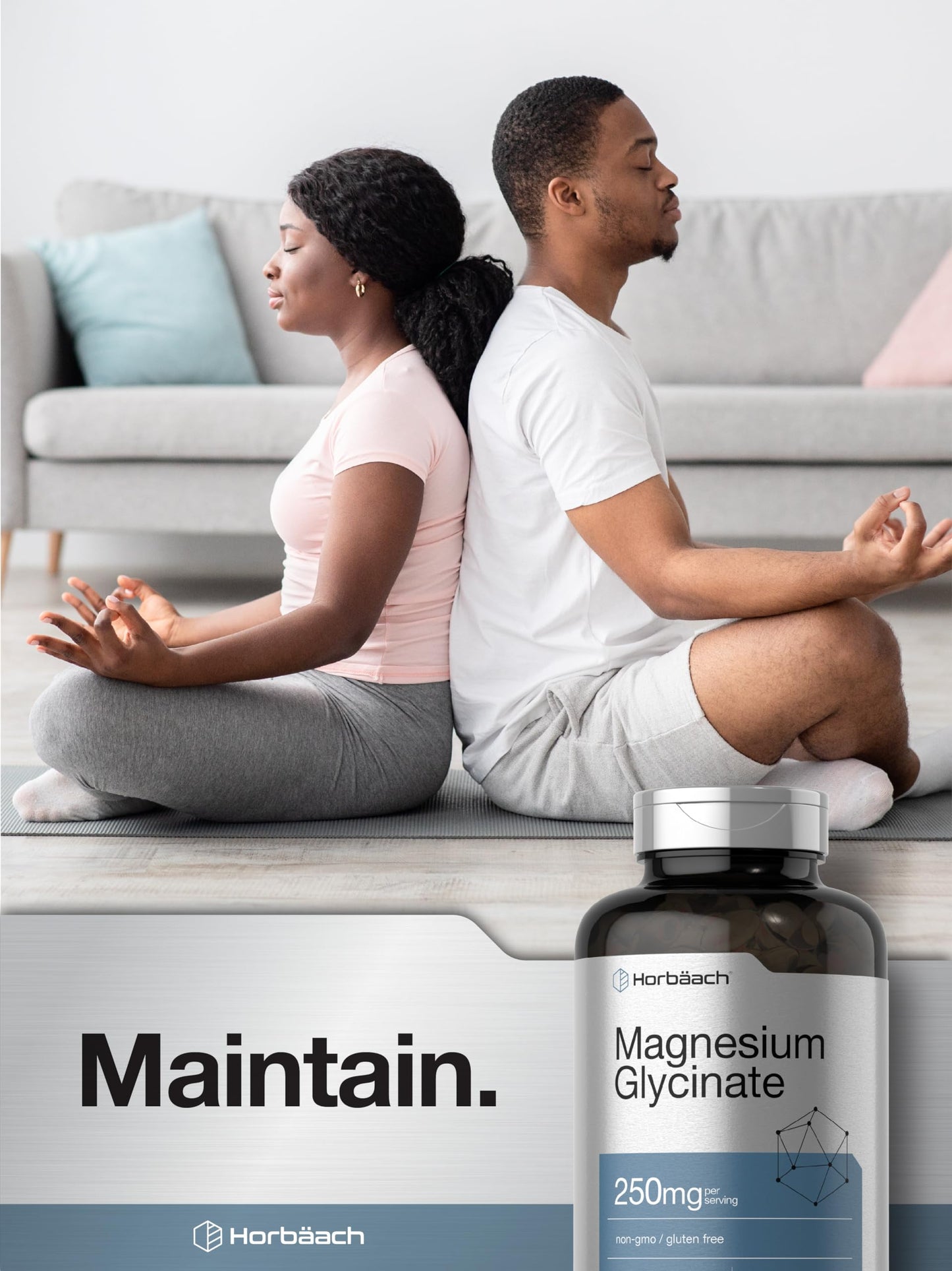Horbäach Magnesium Glycinate | 250 mg | 120 Softgels | Non-GMO & Gluten Free