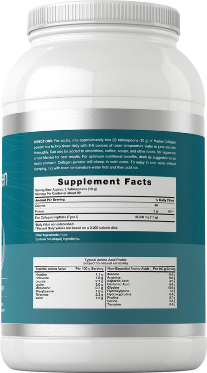 Horbäach Marine Collagen Powder 2.2 lbs – Unflavored, Hydrolyzed Peptides, Keto & Paleo