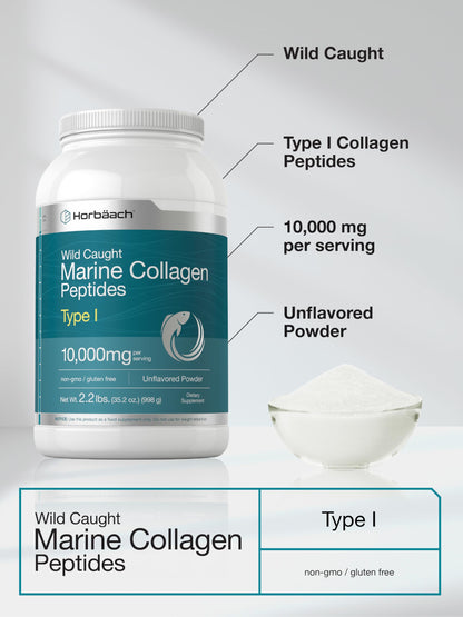 Horbäach Marine Collagen Powder 2.2 lbs – Unflavored, Hydrolyzed Peptides, Keto & Paleo