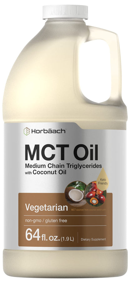 Horbaach MCT Oil 64 oz – 100% Pure, Unflavored, Keto & Gluten Free | Blends with Coffee, Tea & Liquids
