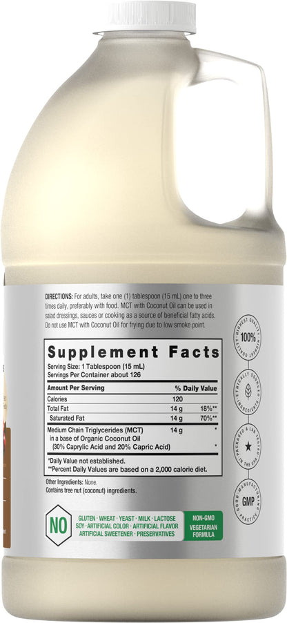 Horbaach MCT Oil 64 oz – 100% Pure, Unflavored, Keto & Gluten Free | Blends with Coffee, Tea & Liquids