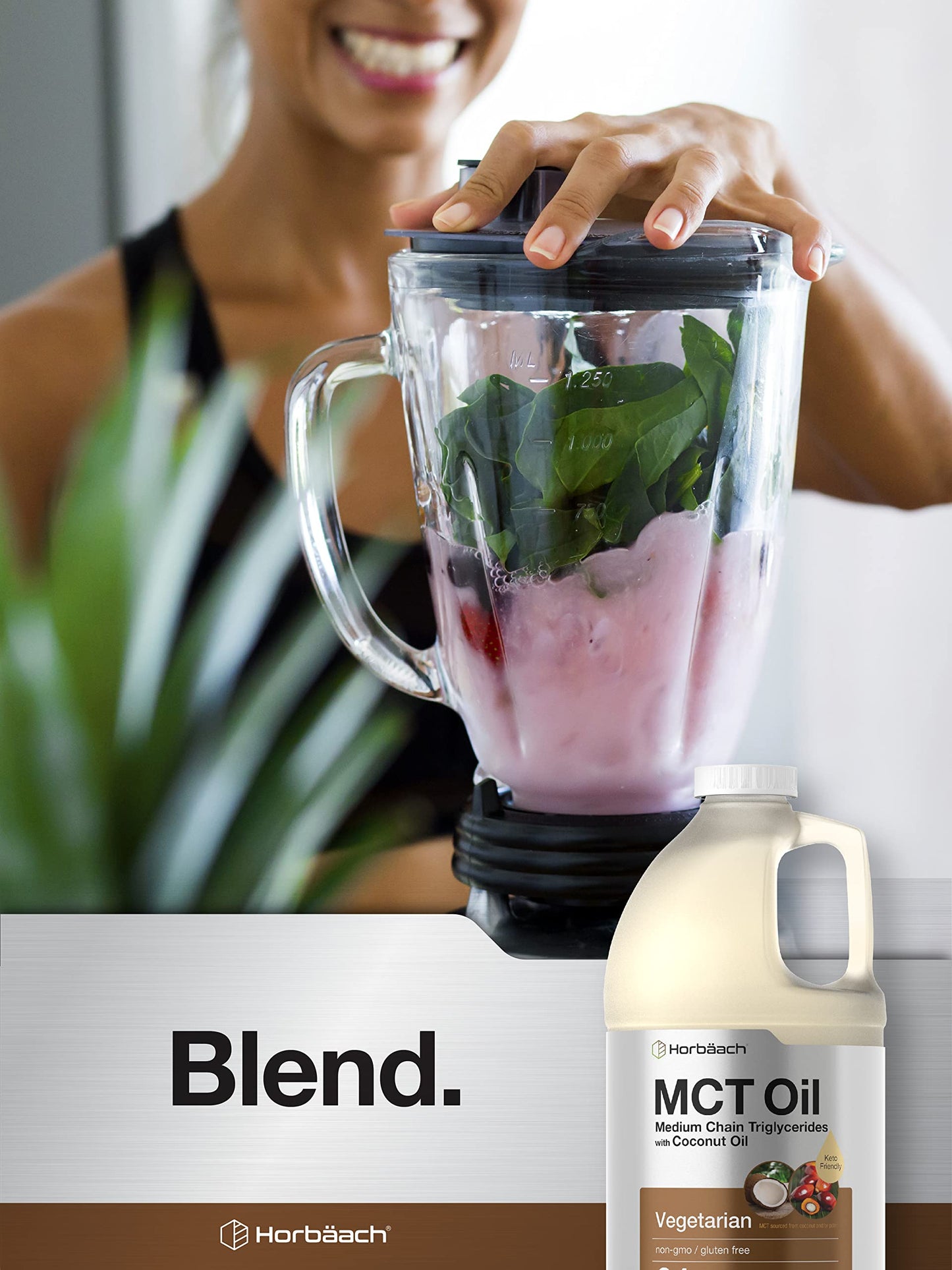 Horbaach MCT Oil 64 oz – 100% Pure, Unflavored, Keto & Gluten Free | Blends with Coffee, Tea & Liquids