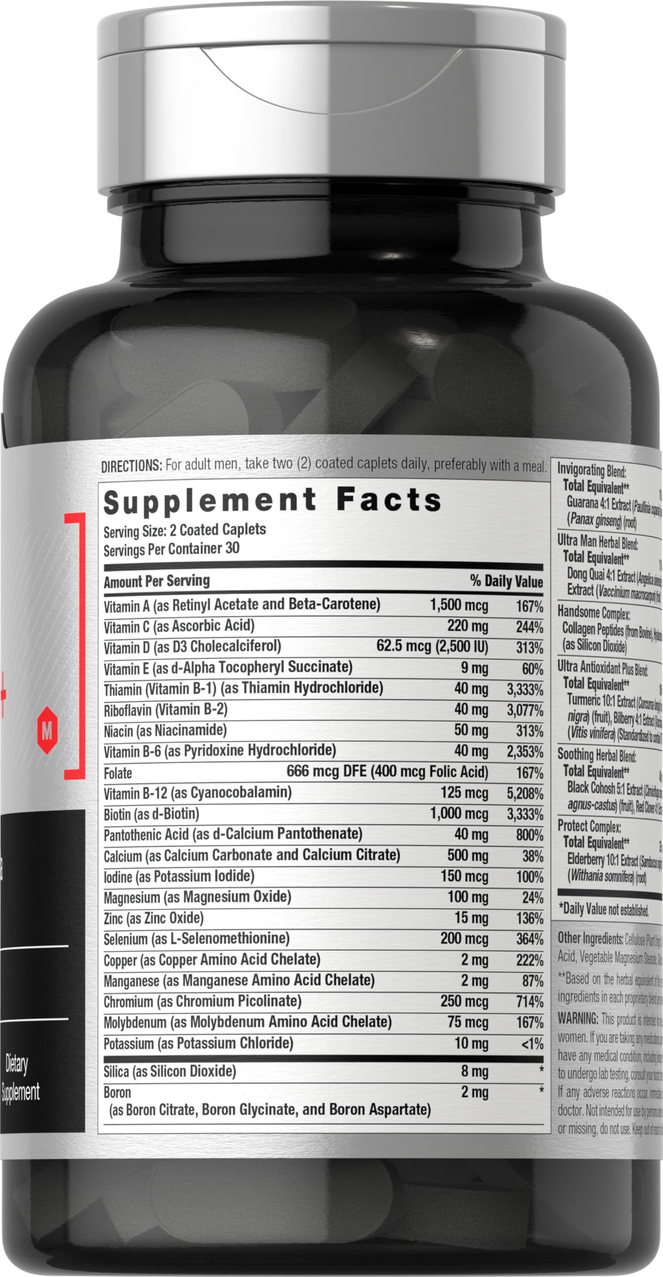 Horbäach Mens Multivitamins 50+ | 60 Caplets | Non-GMO & Gluten Free