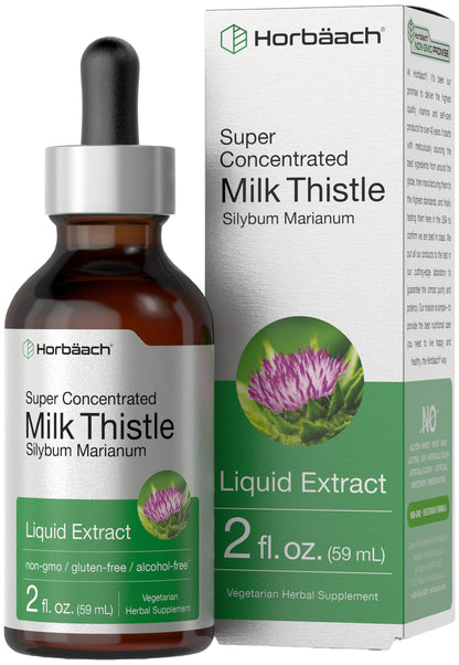Horbäach Milk Thistle Extract Liquid – 2 fl oz, Alcohol Free, Vegetarian, Non-GMO & Gluten Free