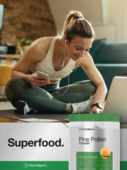 Horbäach Pine Pollen Powder - 6 oz | Nature's Superfood | Non-GMO, Vegetarian, Gluten Free