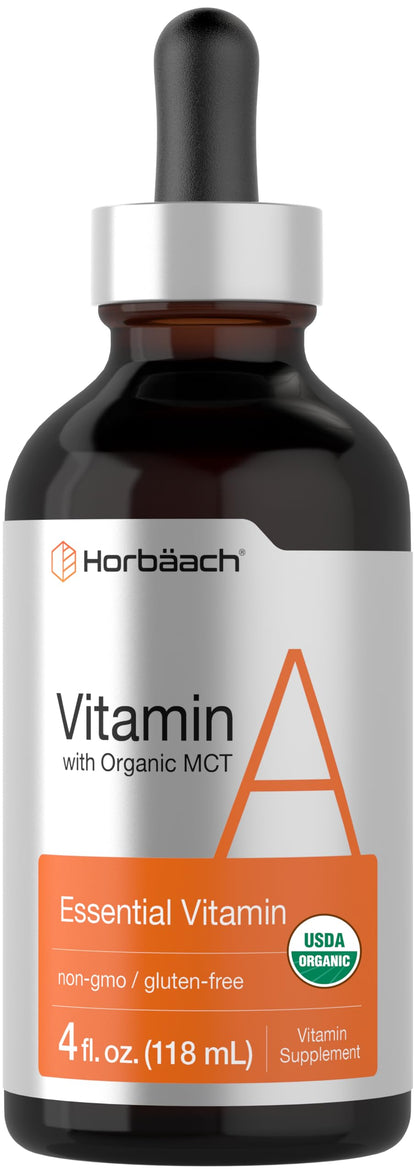 Horbäach Vitamin A Liquid - 4 fl oz | Organic MCT, Non-GMO, Gluten Free